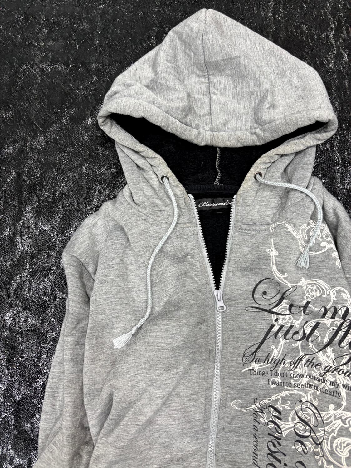 “Vintage” 00’s Gothic Print Hoodie Grey  상품이미지4