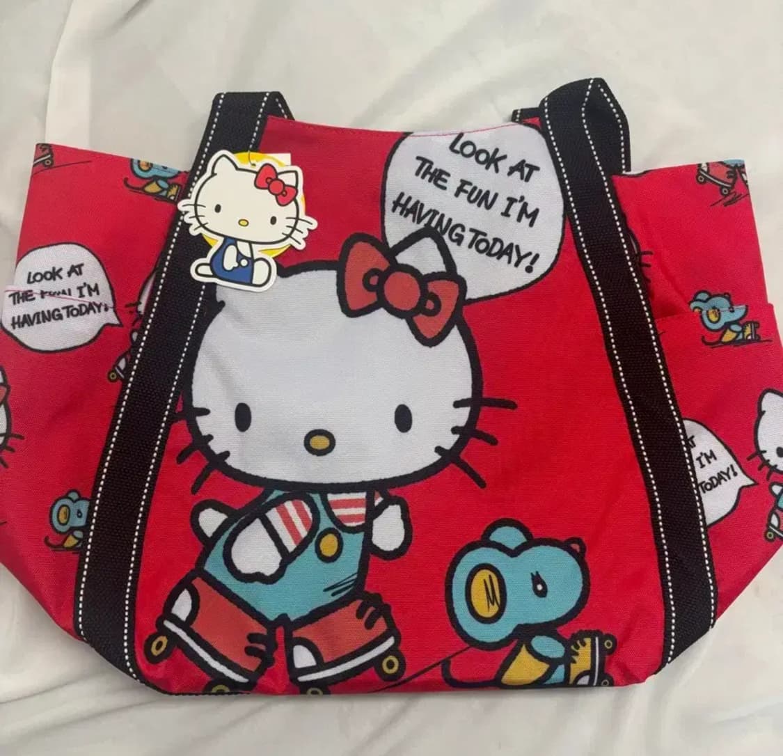 산리오 헬로키티 레드 벌룬 토트백 숄더백 여행용 가방 상품이미지1