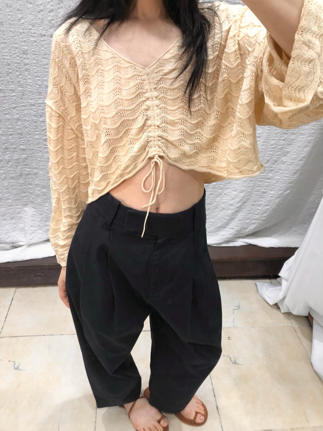 string crop sand knit 상품이미지3