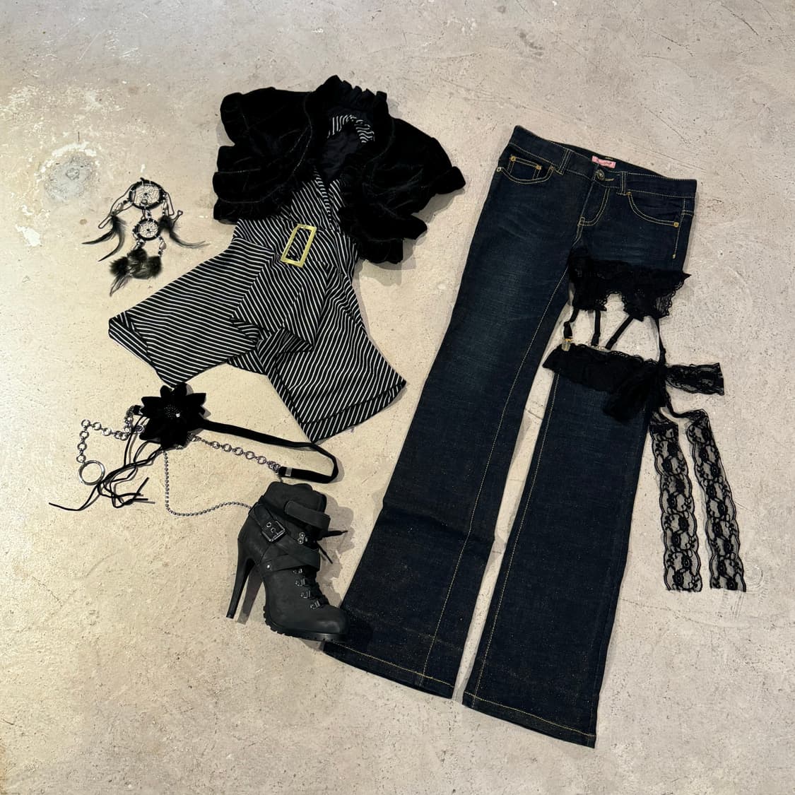 MA*RS SUGARGLOSS 가터벨트 글리터 팬츠 상품이미지7