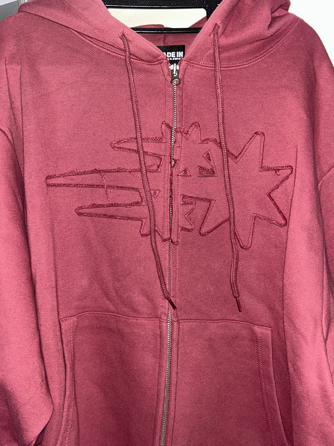 나이스고스트클럽 버건디 후드집업 L 상품이미지2