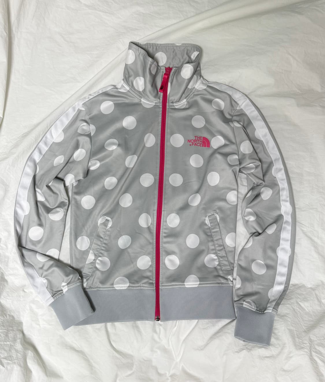 노스페이스 실버 화이트 도트 땡땡이 져지 집업 상품이미지1