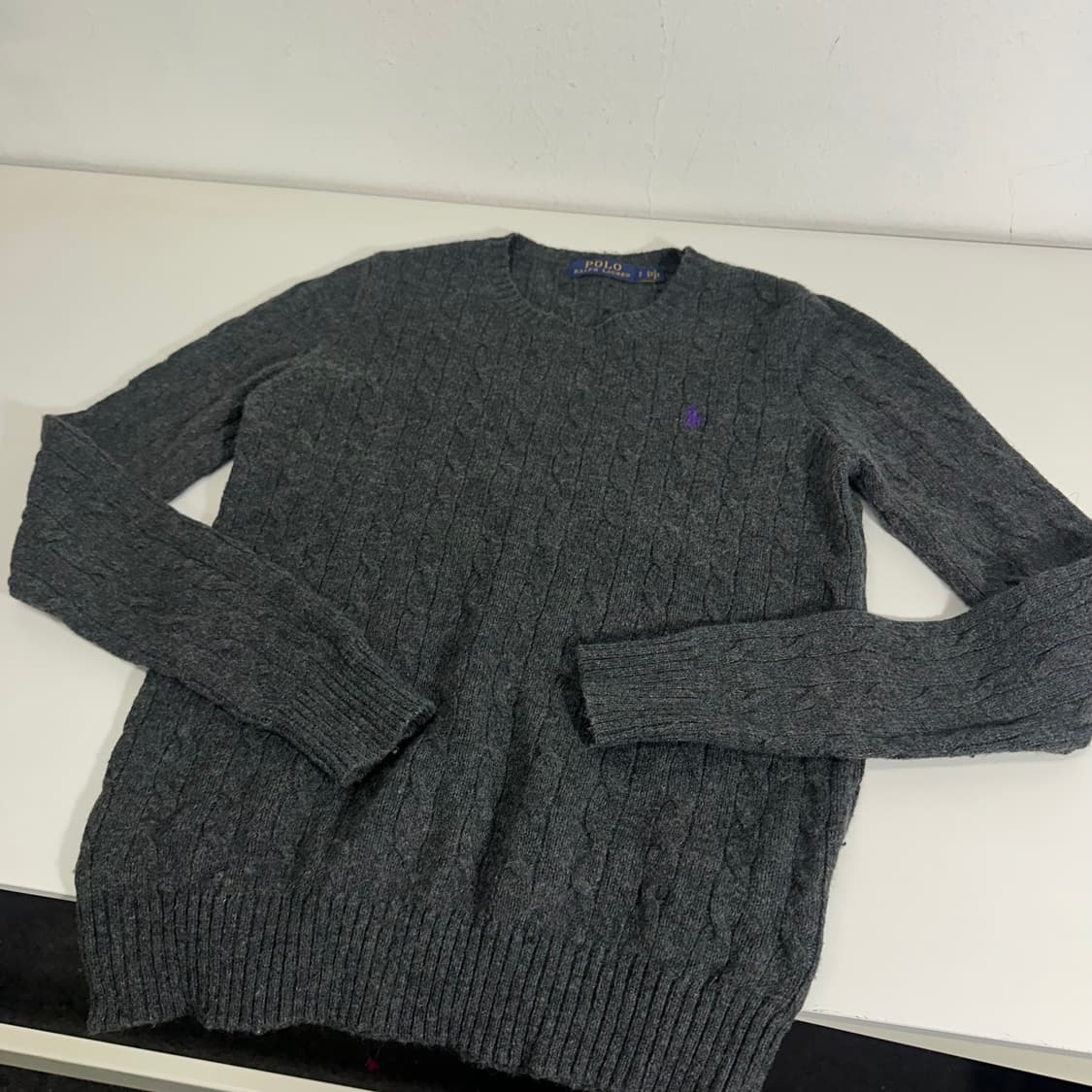 우먼S-M 폴로랄프로렌 챠콜 기본로고 꽈베기울니트 상품이미지4