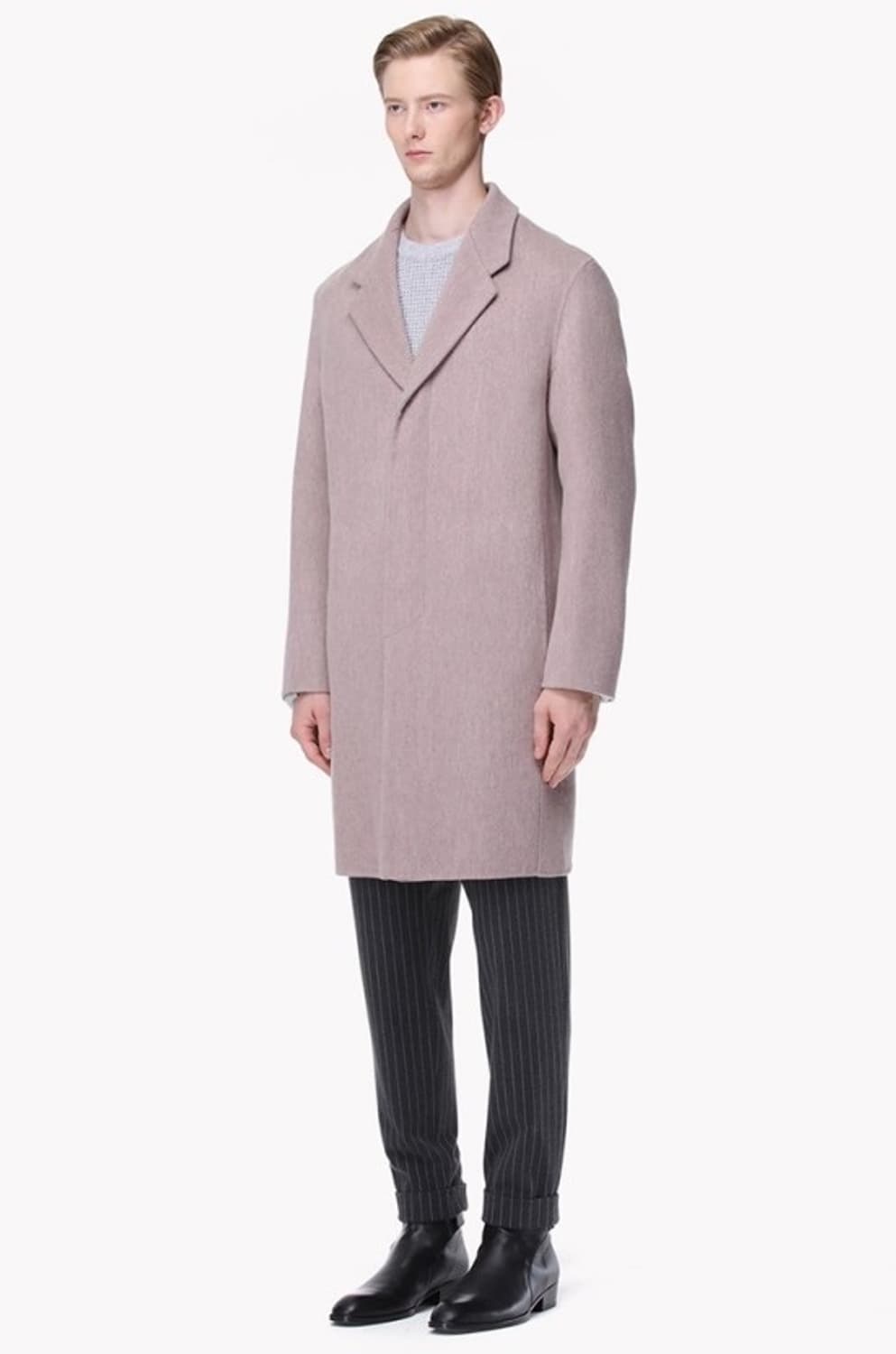 시스템옴므 멜란지핑크 오버핏 핸드메이드 코트 95사이즈 상품이미지8