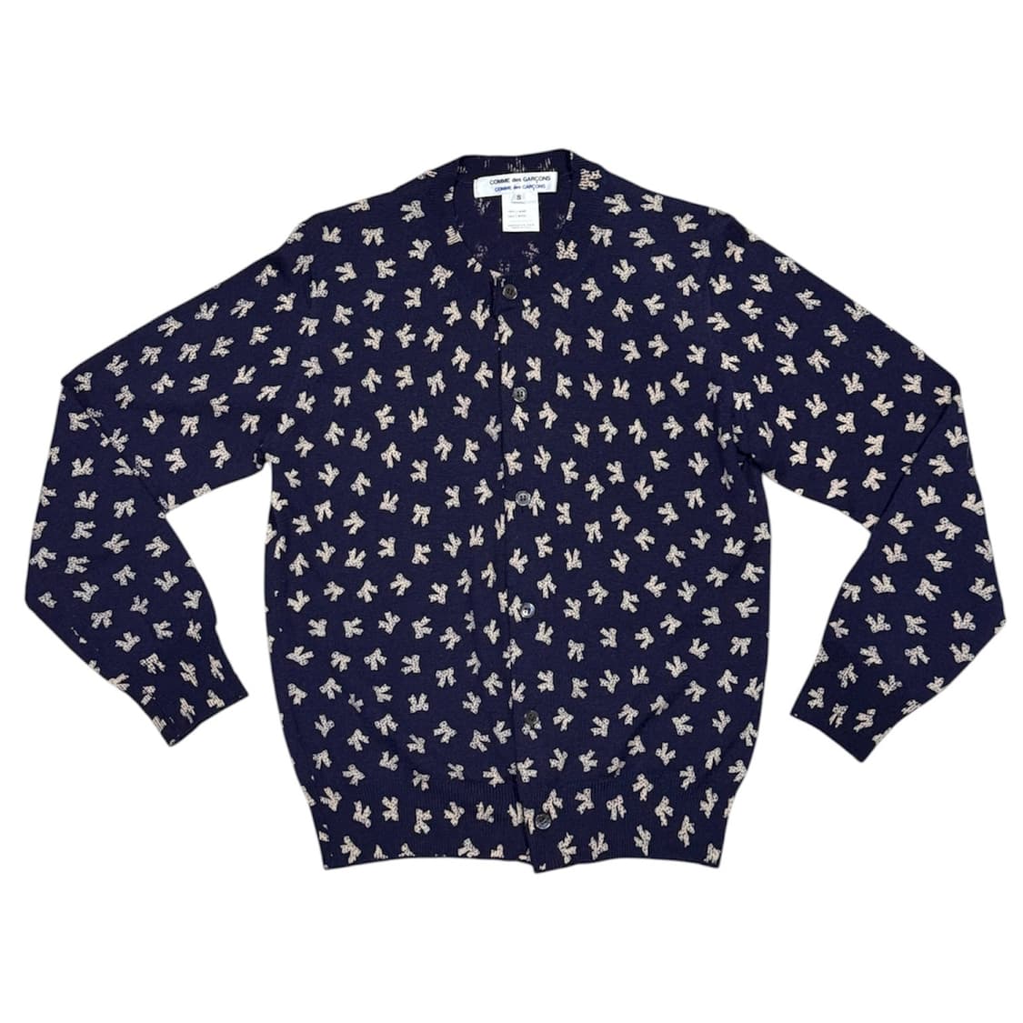 꼼데가르송 이태리산 울 100% 리본 패턴 가디건 상품이미지1