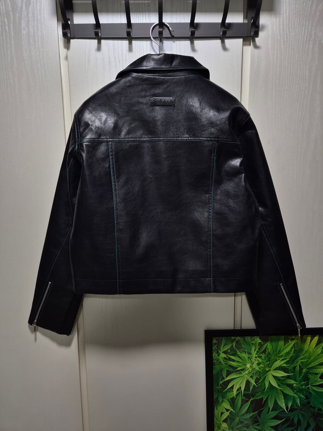 (새상품)ORO 오로 블랙 레더 크롭 자켓 상품이미지10