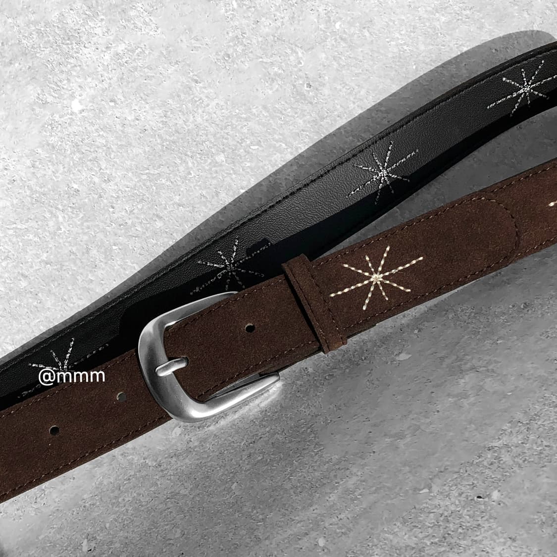 [Unisex] 스웨이드 별빛 자수 벨트 3컬러 상품이미지7