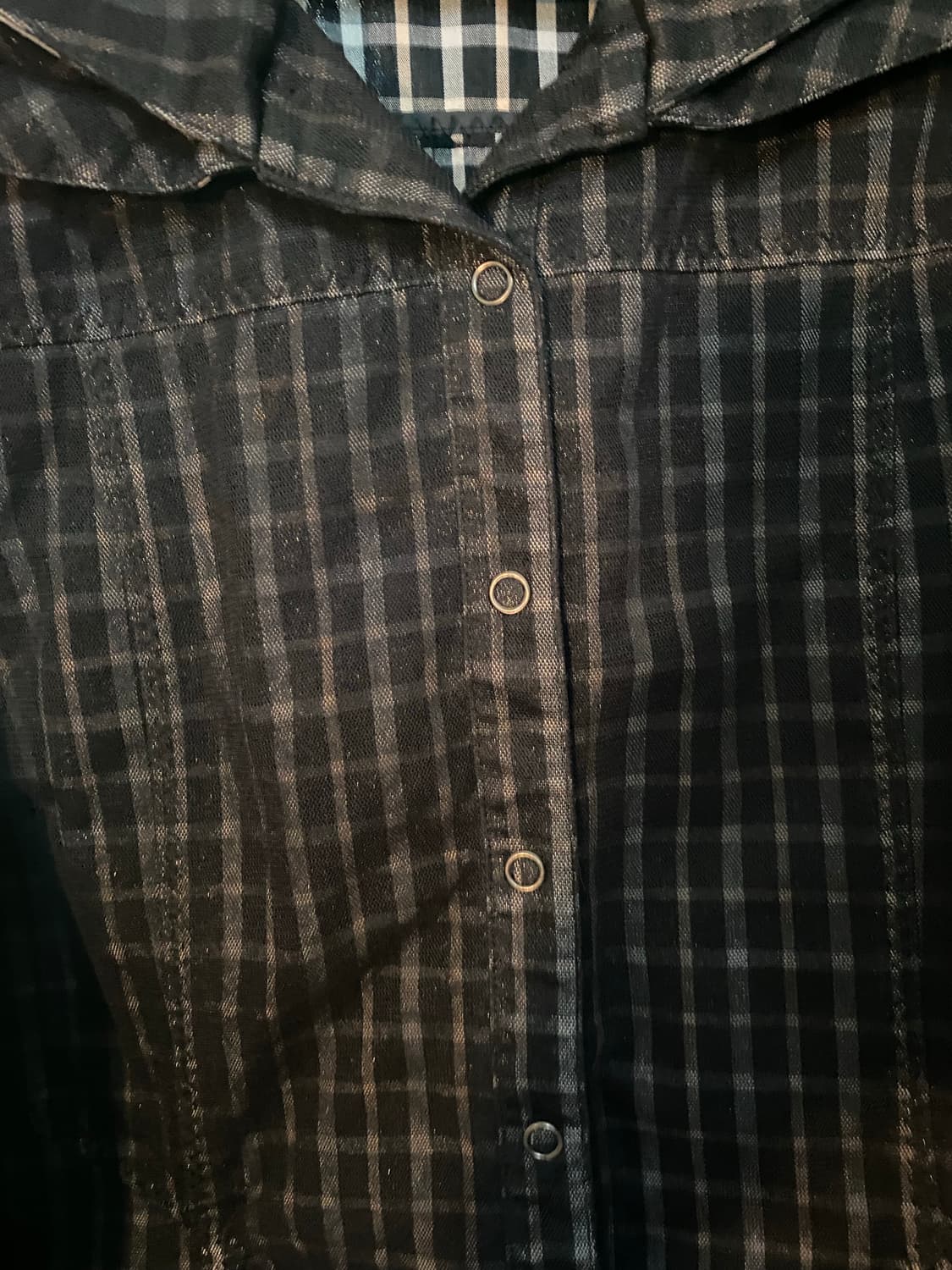 메쉬 레이어드 체크 셔츠 자켓 상품이미지4