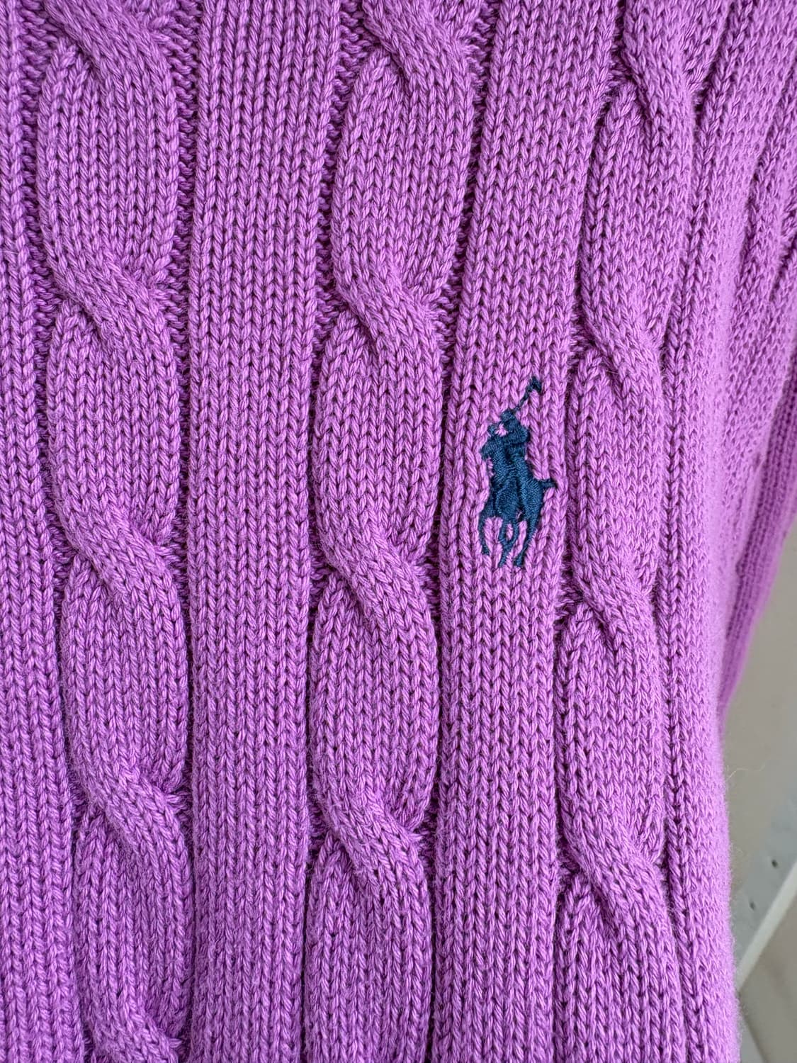 폴로 여성 꽈배기 라운드넥 니트 XL 상품이미지3