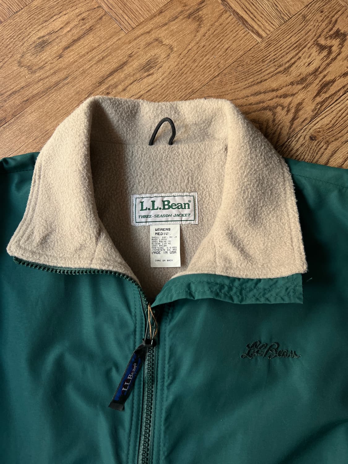 [M]90's 엘엘빈 USA Made 그린 THREE-SEASON 자켓 상품이미지2