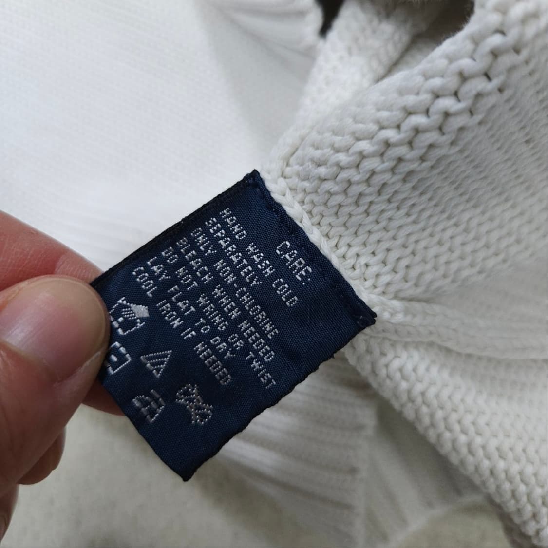 폴로 랄프 로렌 니트 후드 집업 XL 화이트 상품이미지5