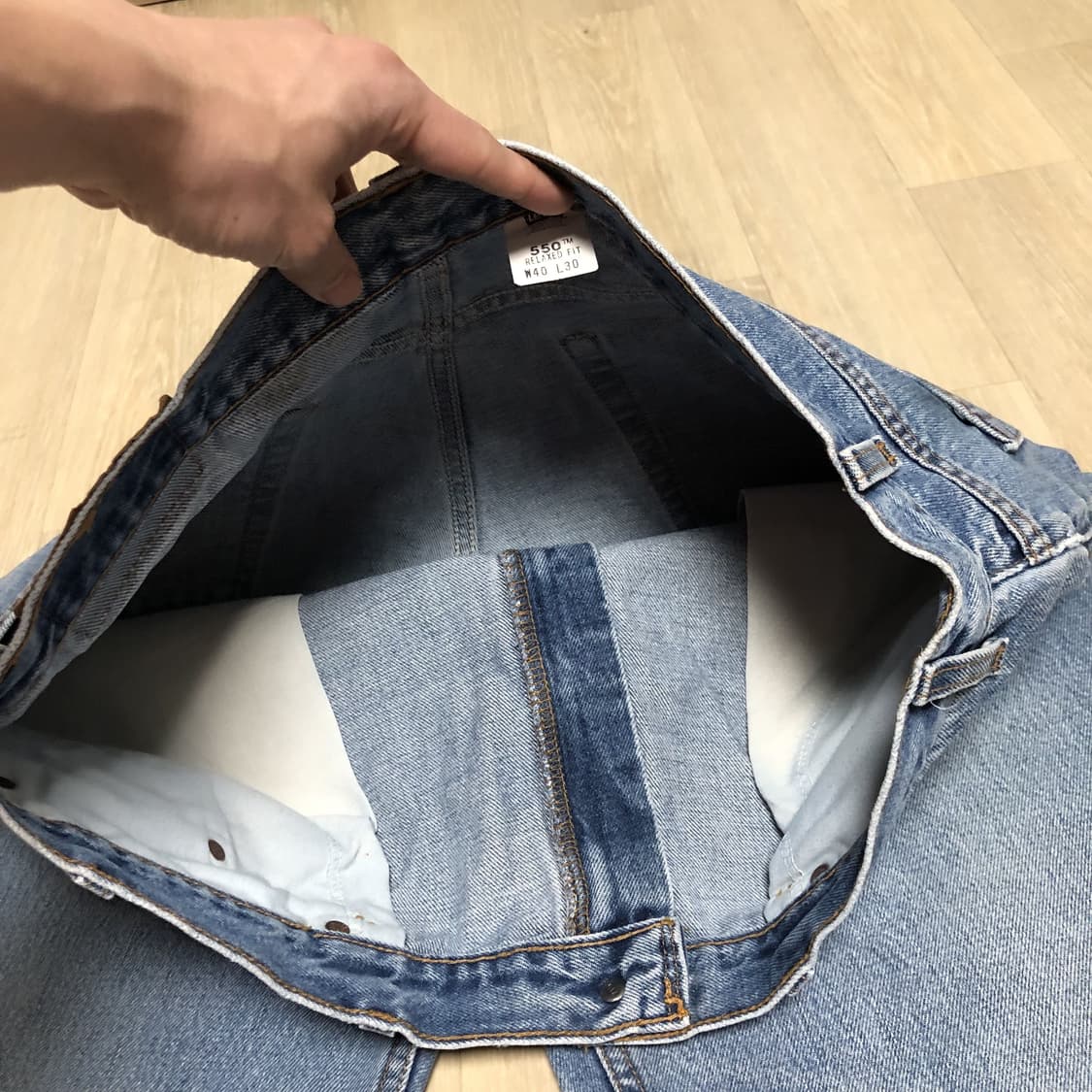 (36) 90's 리바이스 미국제 550 릴렉스드핏 연청 데님 상품이미지4