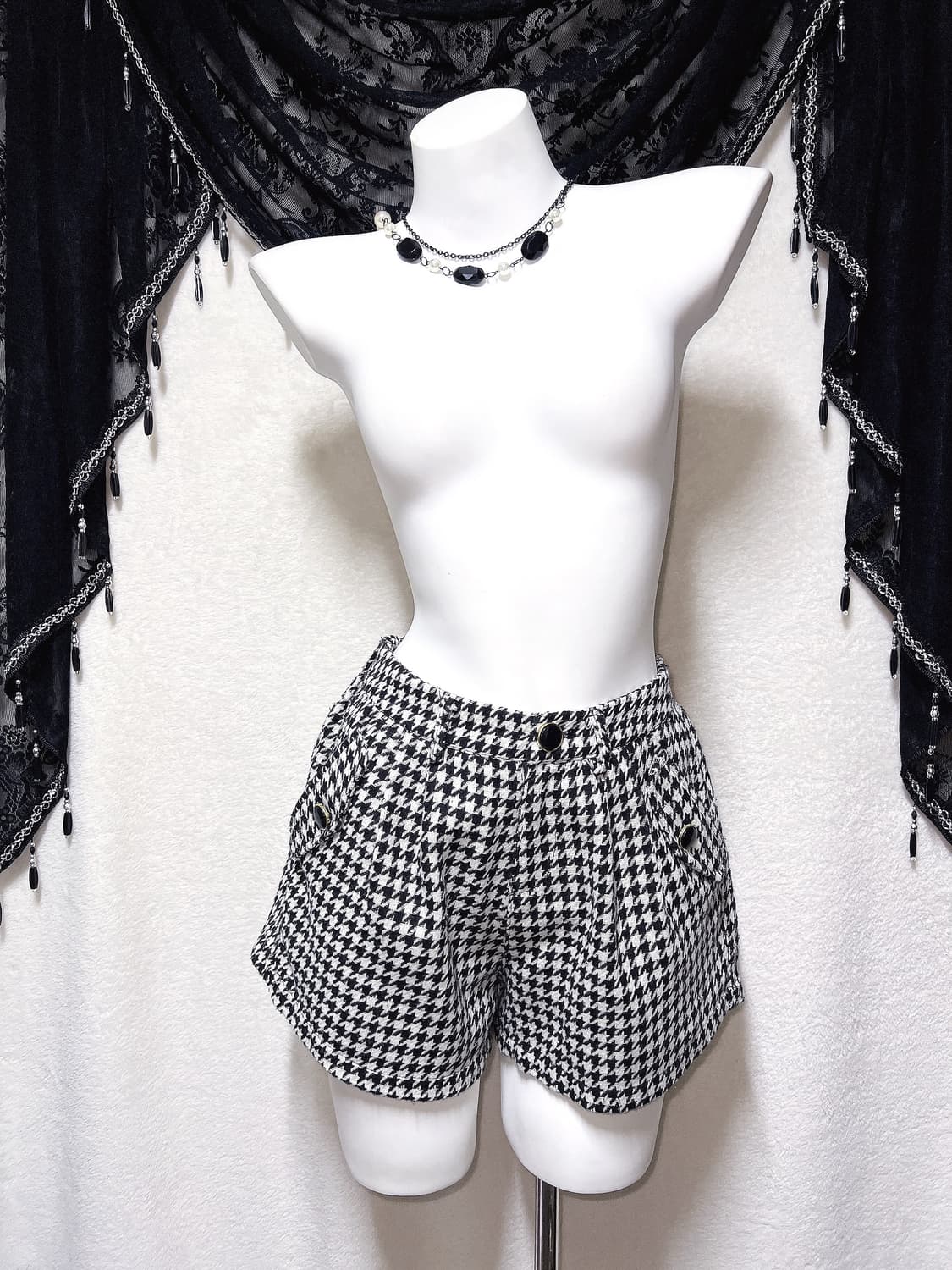 하운드투스 체크 금장 펌킨 반바지 숏팬츠 오네갸루 로맨틱 로걀 펑크 핀터 상품이미지6