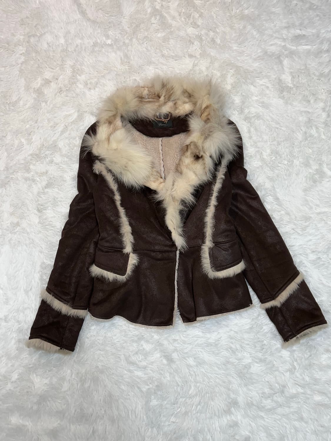 y2k real rabbit fur soft mustang 상품이미지1