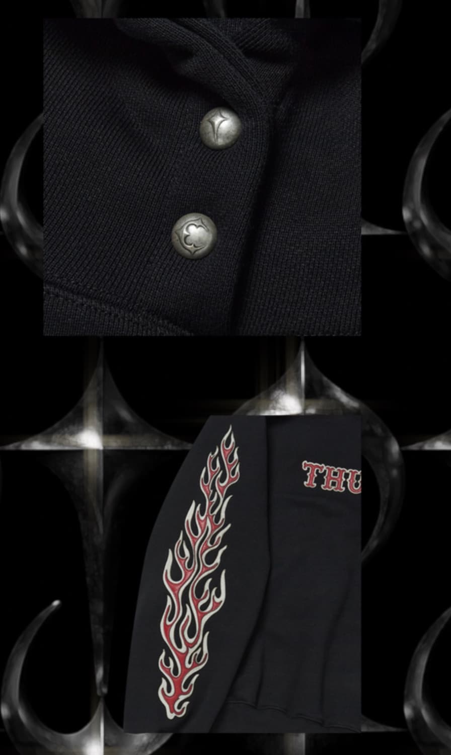 떠그클럽 레더 플레임 후드 블랙 -2size- 미착용 새상품 상품이미지6