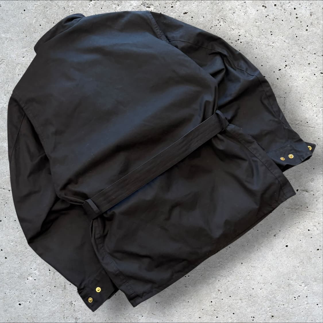 [36] 바버 인터내셔널 퍼 내피 포함 블랙 벨트 자켓 D621 상품이미지2