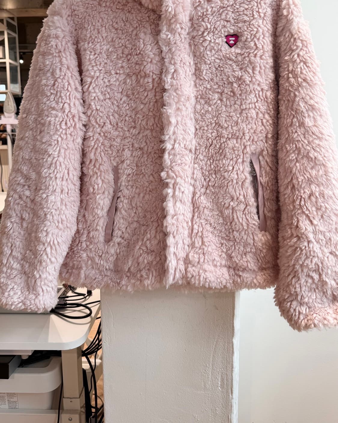 에이프 핑크 셰르파 후디 자켓  상품이미지6