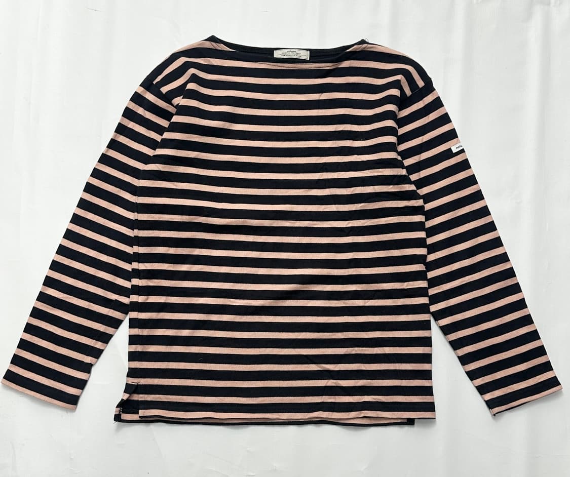 재팬 저널스탠다드 단가라 네이비&핑크 티셔츠 베이직 핀터깔  상품이미지2