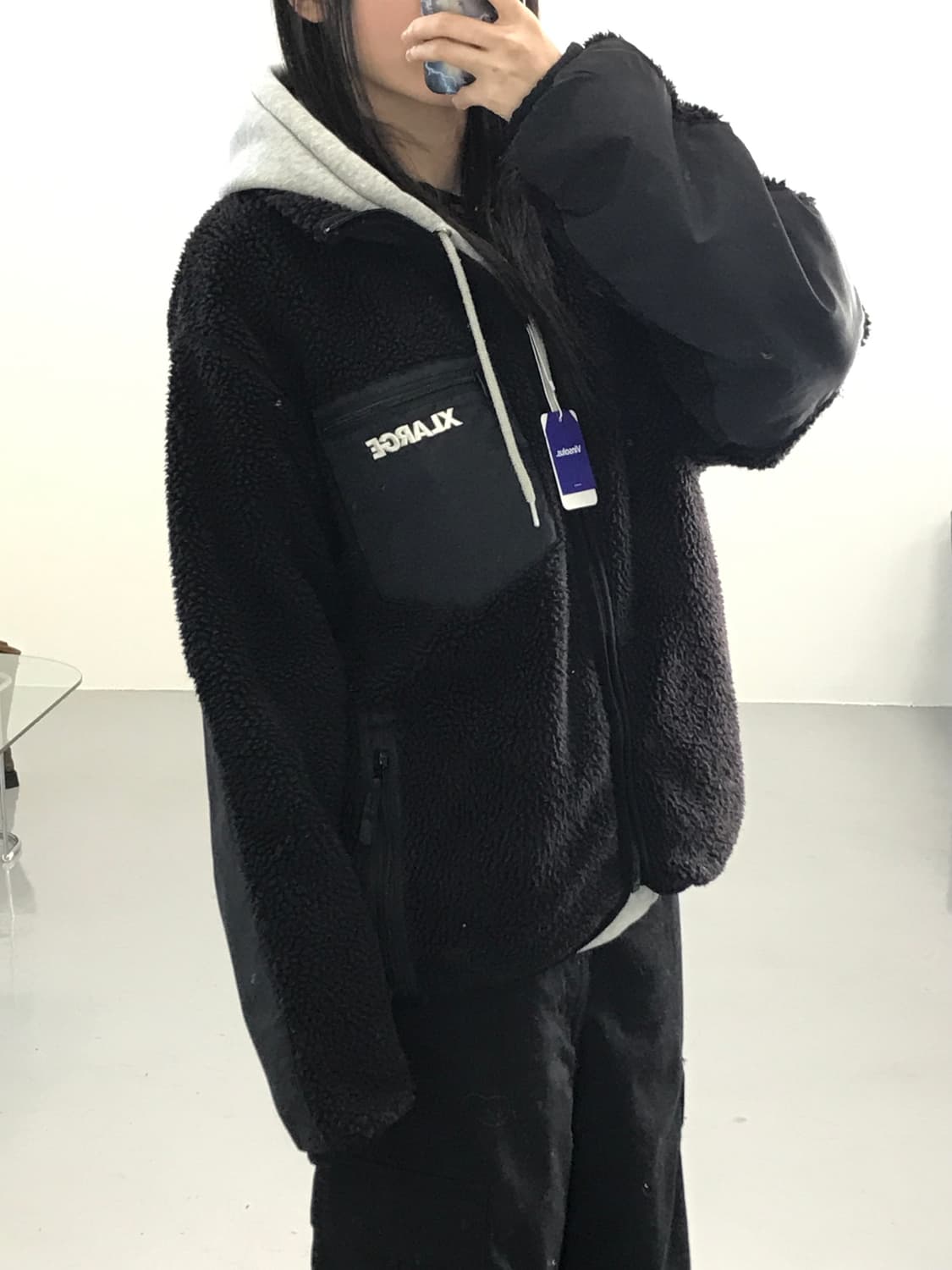 엑스라지 블랙 후리스 집업 상품이미지2