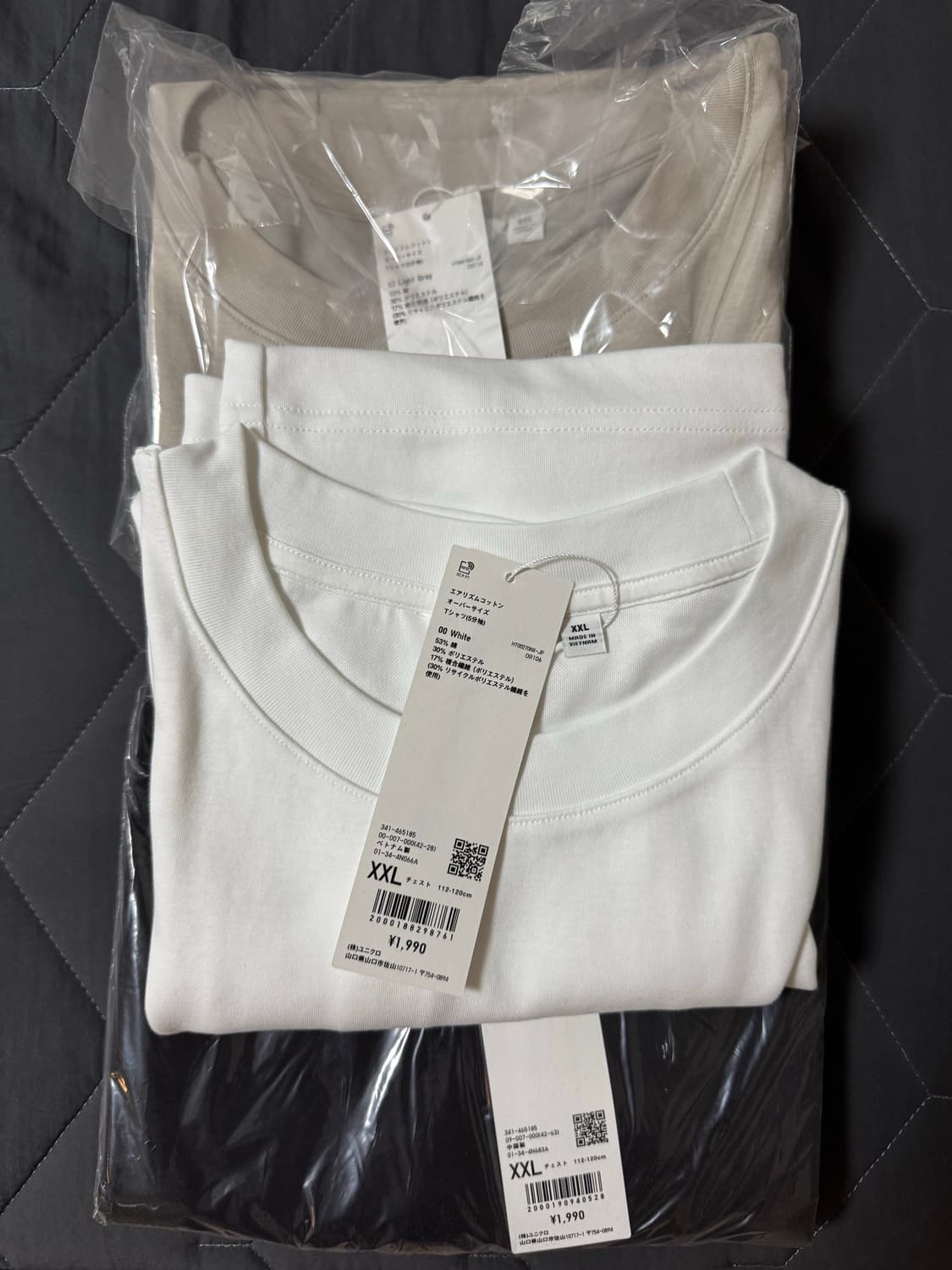 유니클로 AIRism코튼오버사이즈크루넥T(5부) 3종 새상품 XXL 상품이미지4