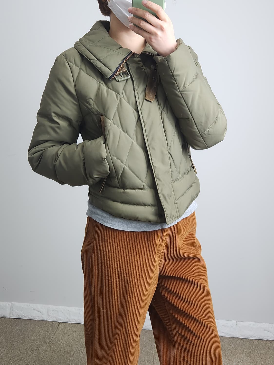 다운 퀼팅 하이넥 패딩 상품이미지2