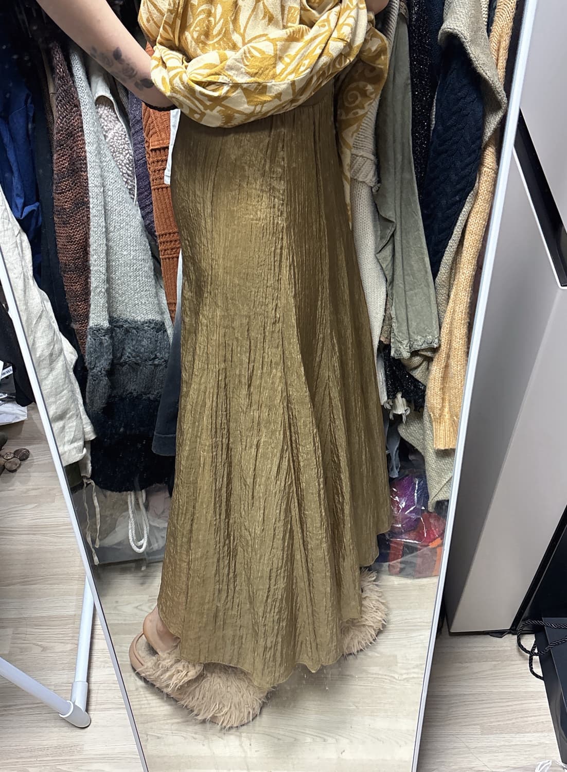 빈티지 히피 보헤미안 링클 롱스커트 상품이미지2