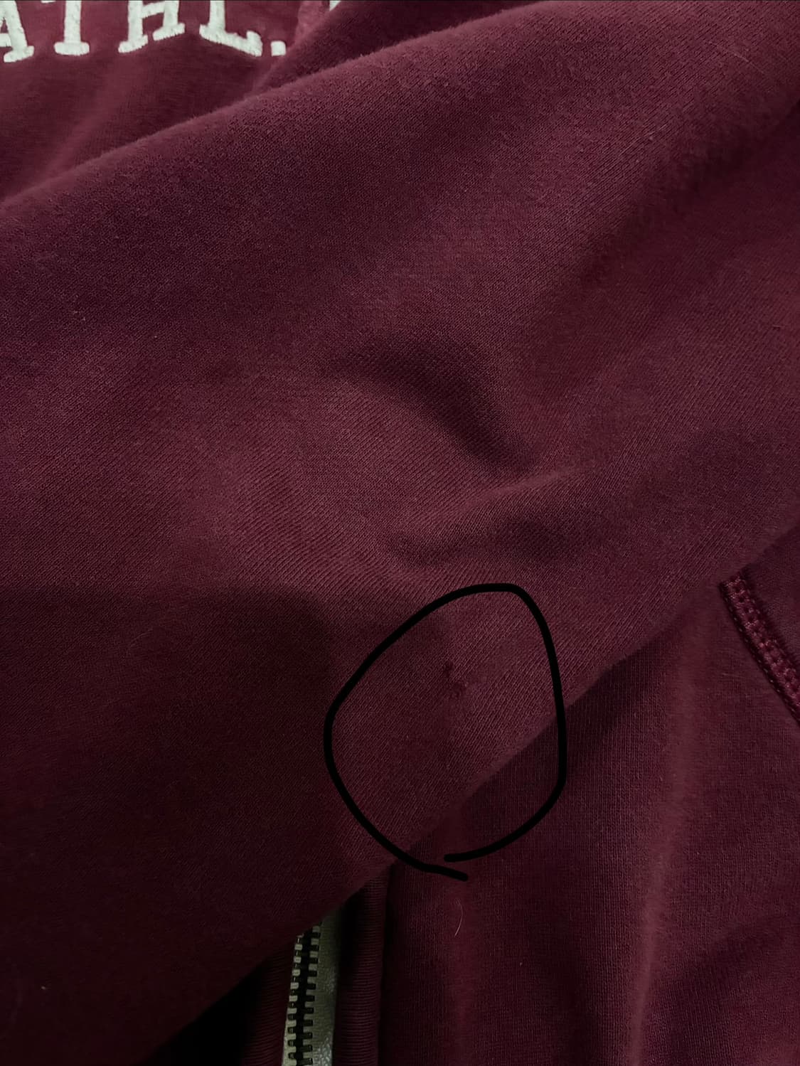 후아유 버건디 후드집업 상품이미지3