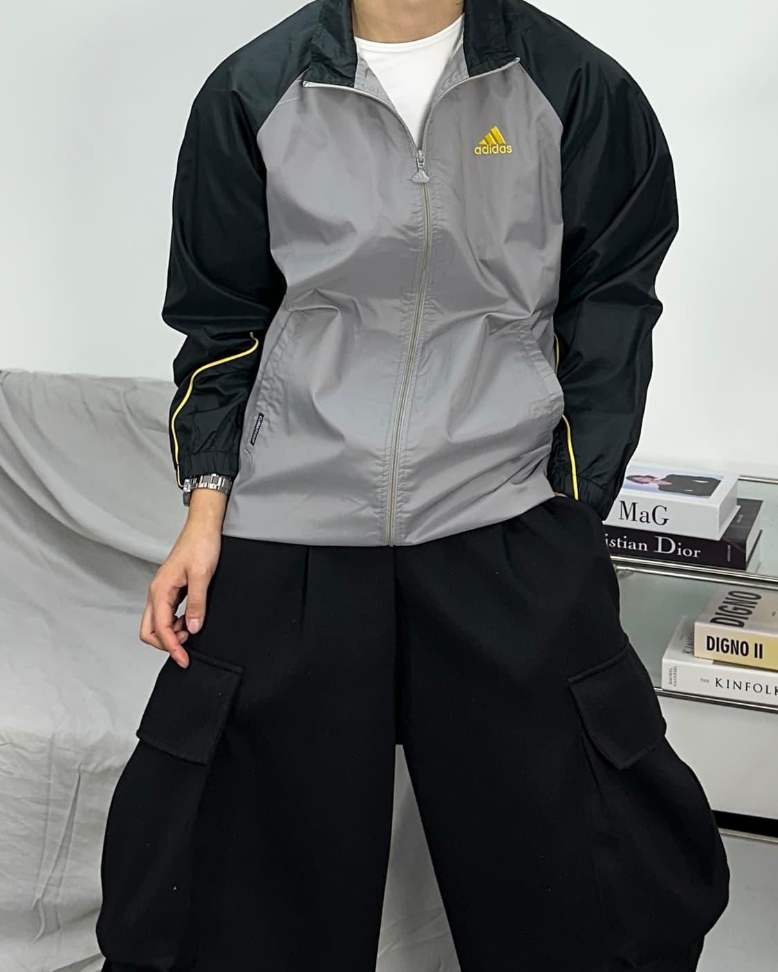 아디다스 그레이 배색 바람막이 상품이미지2