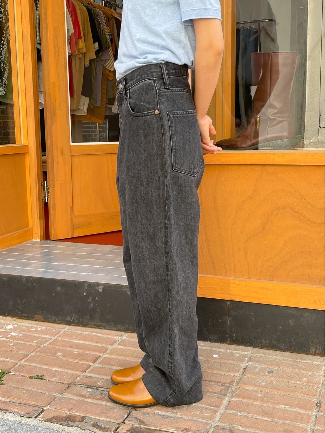 시오타 13.5oz 하이웨스트 데님 팬츠 (women) 상품이미지3