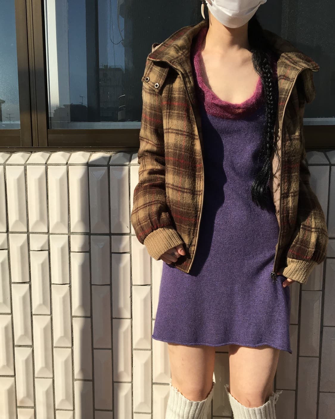 Check pattern hood zip up 상품이미지5