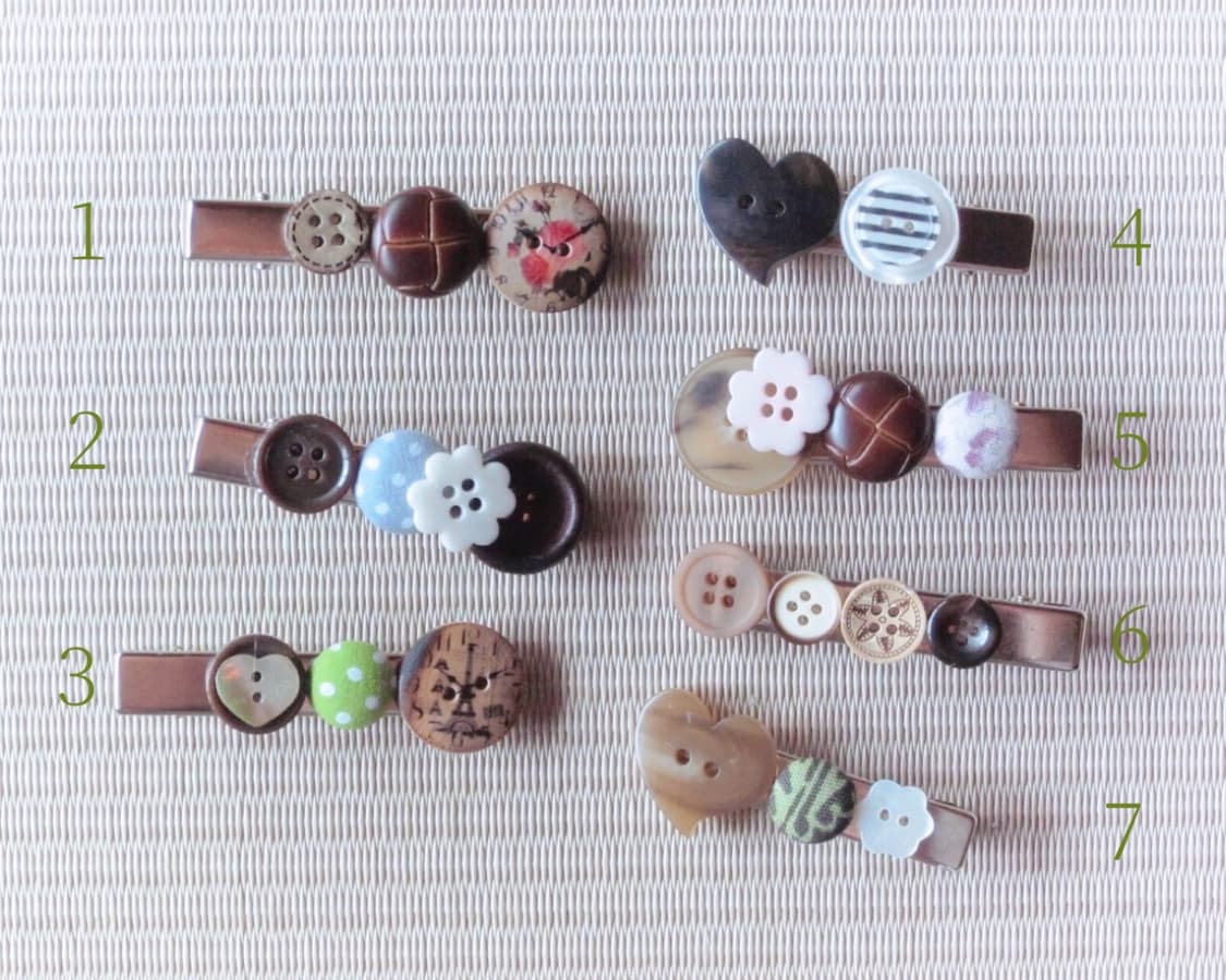 앤틱 브라운 핸드메이드 단추핀 상품이미지2