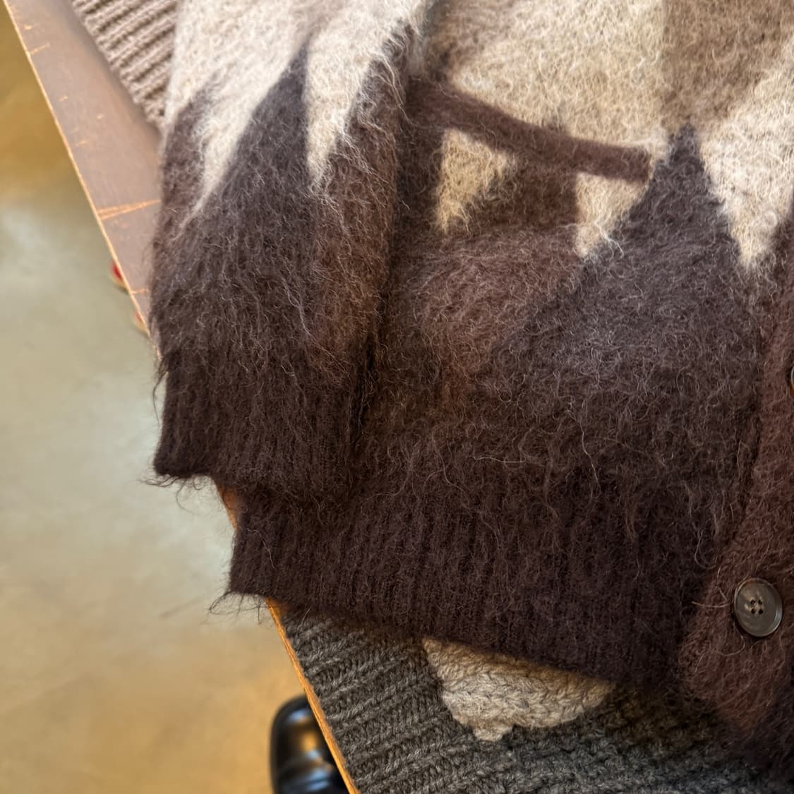 22시즌 마인데님 아가일 모헤어 혼방 가디건 상품이미지2