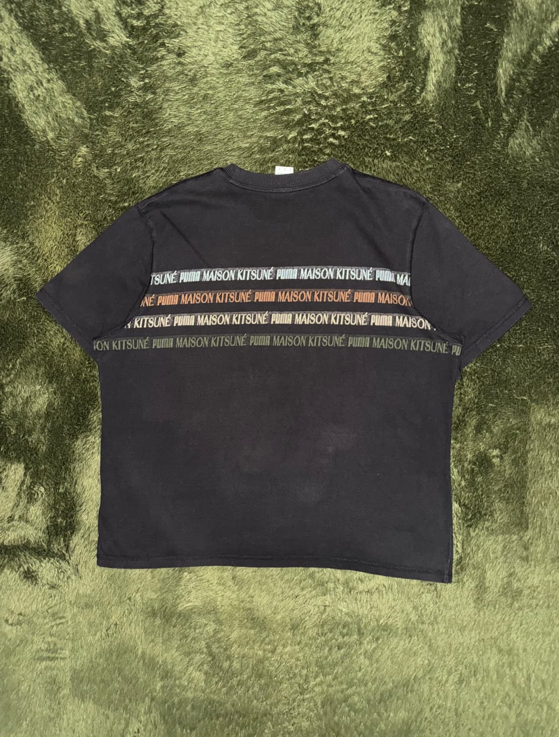 [XL] 푸마 X 메종 키츠네 콜라보 자카드 티셔츠 블랙 상품이미지7