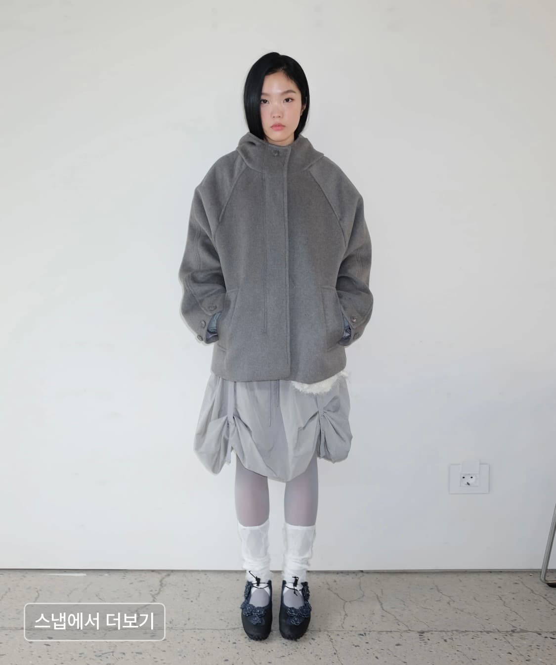 타입서비스 하프 코트 그레이 Hooded Half Coat [Gray] 상품이미지5