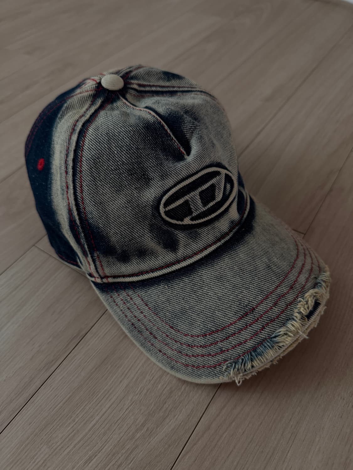 디젤 C-세이몬 트리티드 데님 볼캡 블루 화이트 모자 02 상품이미지2