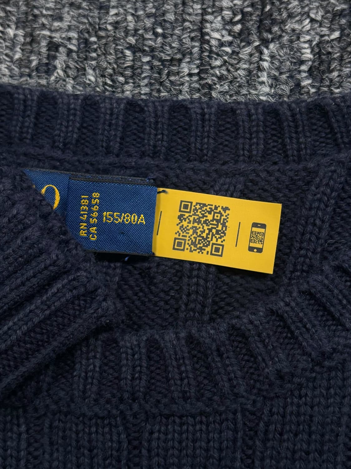 폴로 QR 네이비 꽈배기 니트 상품이미지7