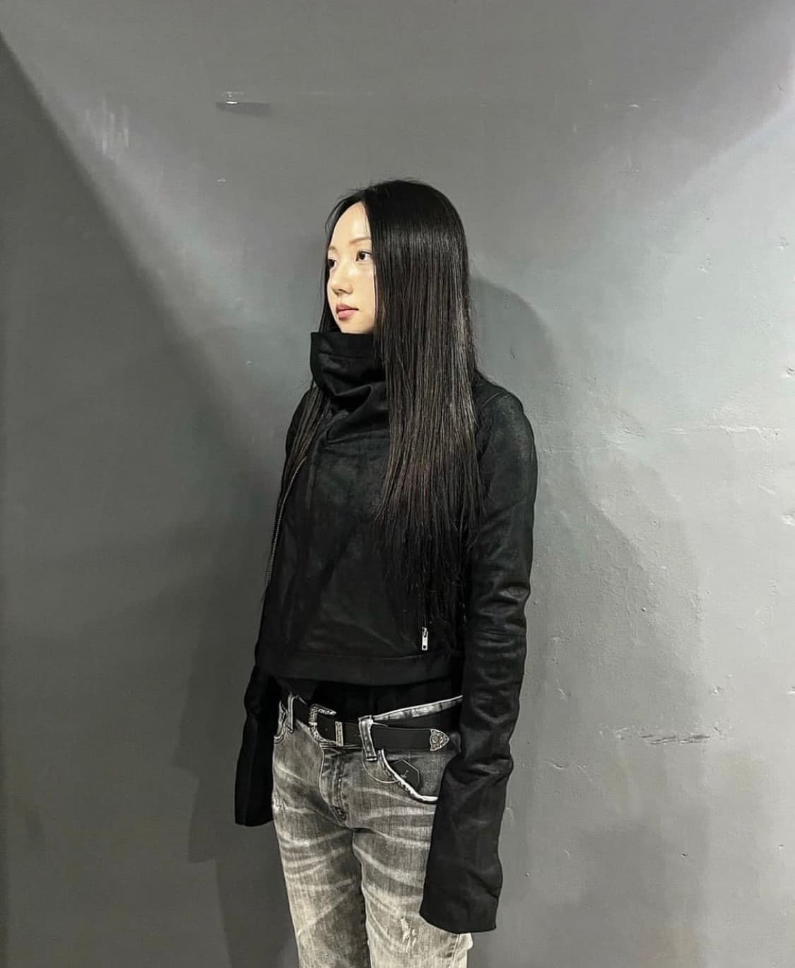 Mercurylux 고트스킨 투웨이 하이넥 라이더 재킷 상품이미지4