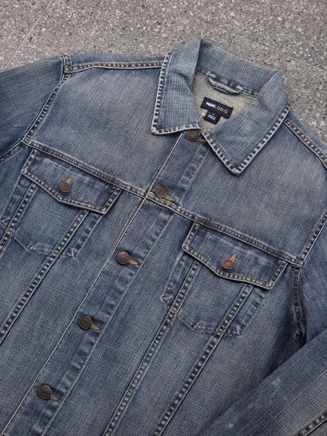 Vintage 빈티지 중청워싱 데님자켓 상품이미지1