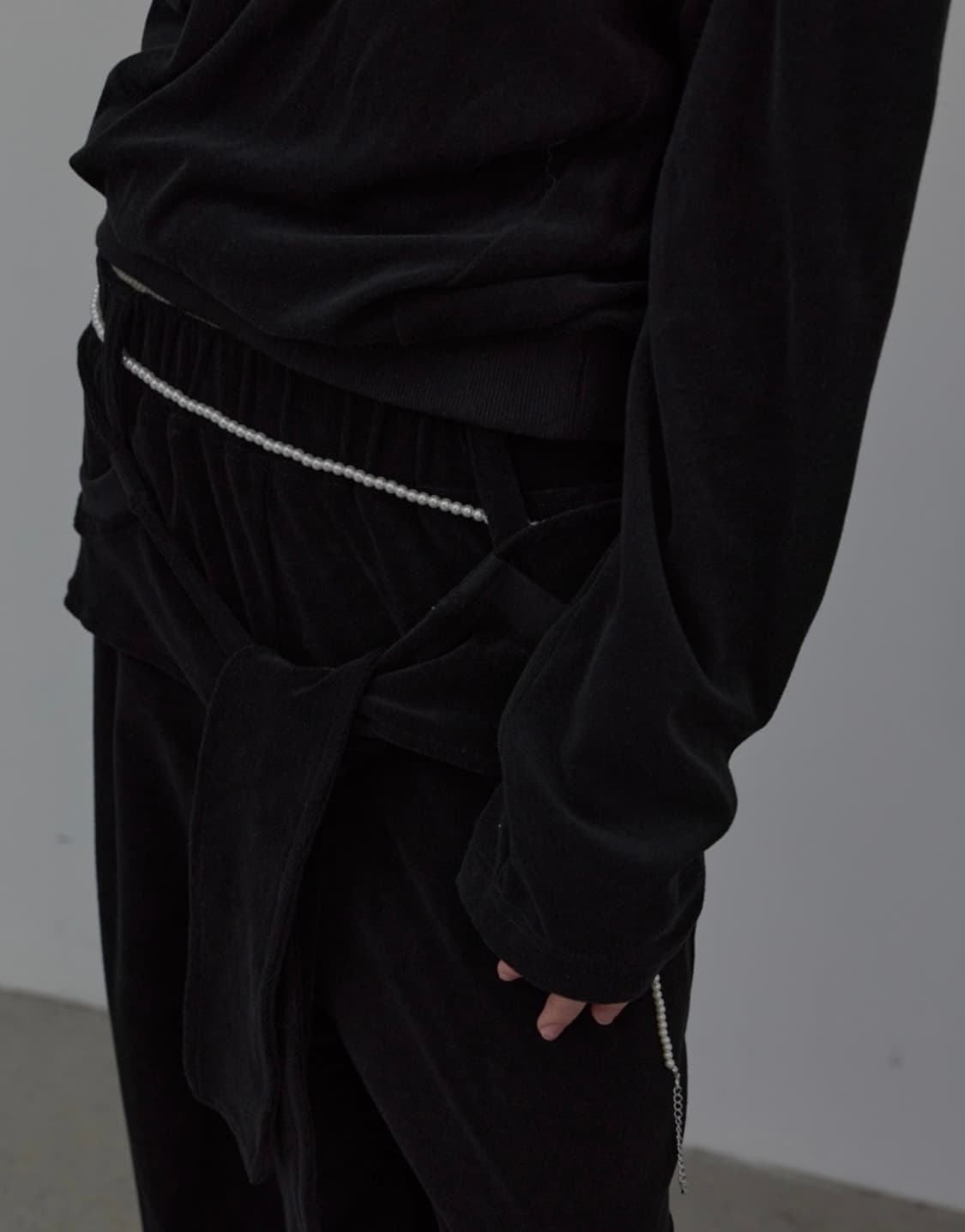 LCDC  TIED DETAIL JERSEY PANTS (BLACK) 상품이미지2