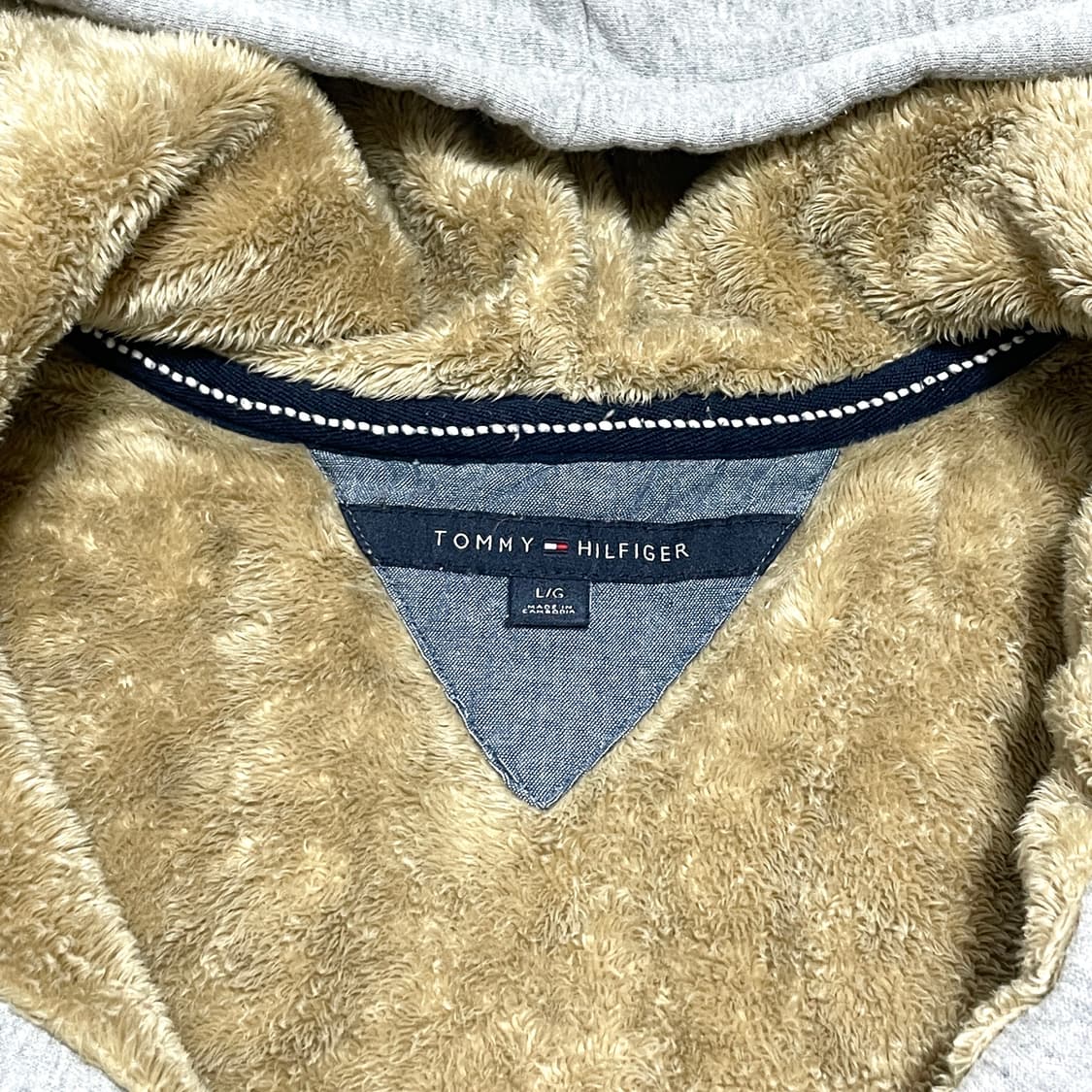 타미힐피거 스펠로고 그레이 털안감 후드집업 남성L 상품이미지4