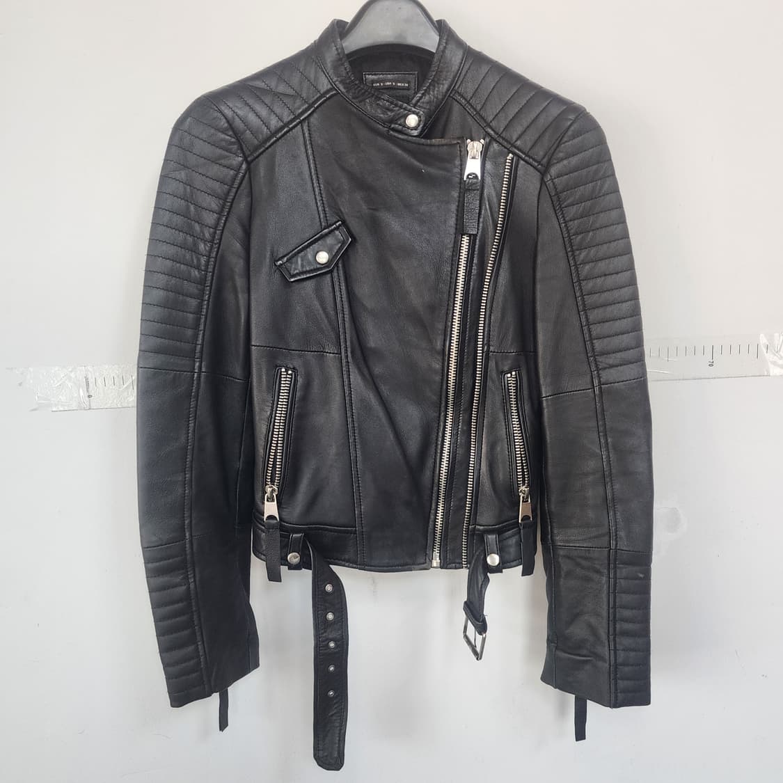 자라 trf 블랙 가죽 라이더 자켓 상품이미지1