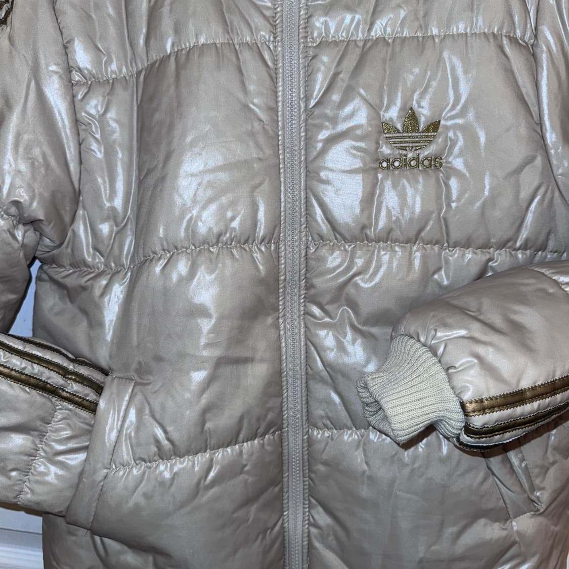 아디다스 빈티지 패딩 베이지 L (100)  상품이미지3