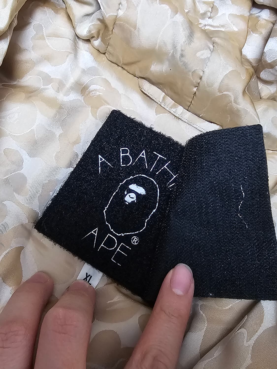 [XL] BAPE 00s 퍼 레더 다운자켓 상품이미지4