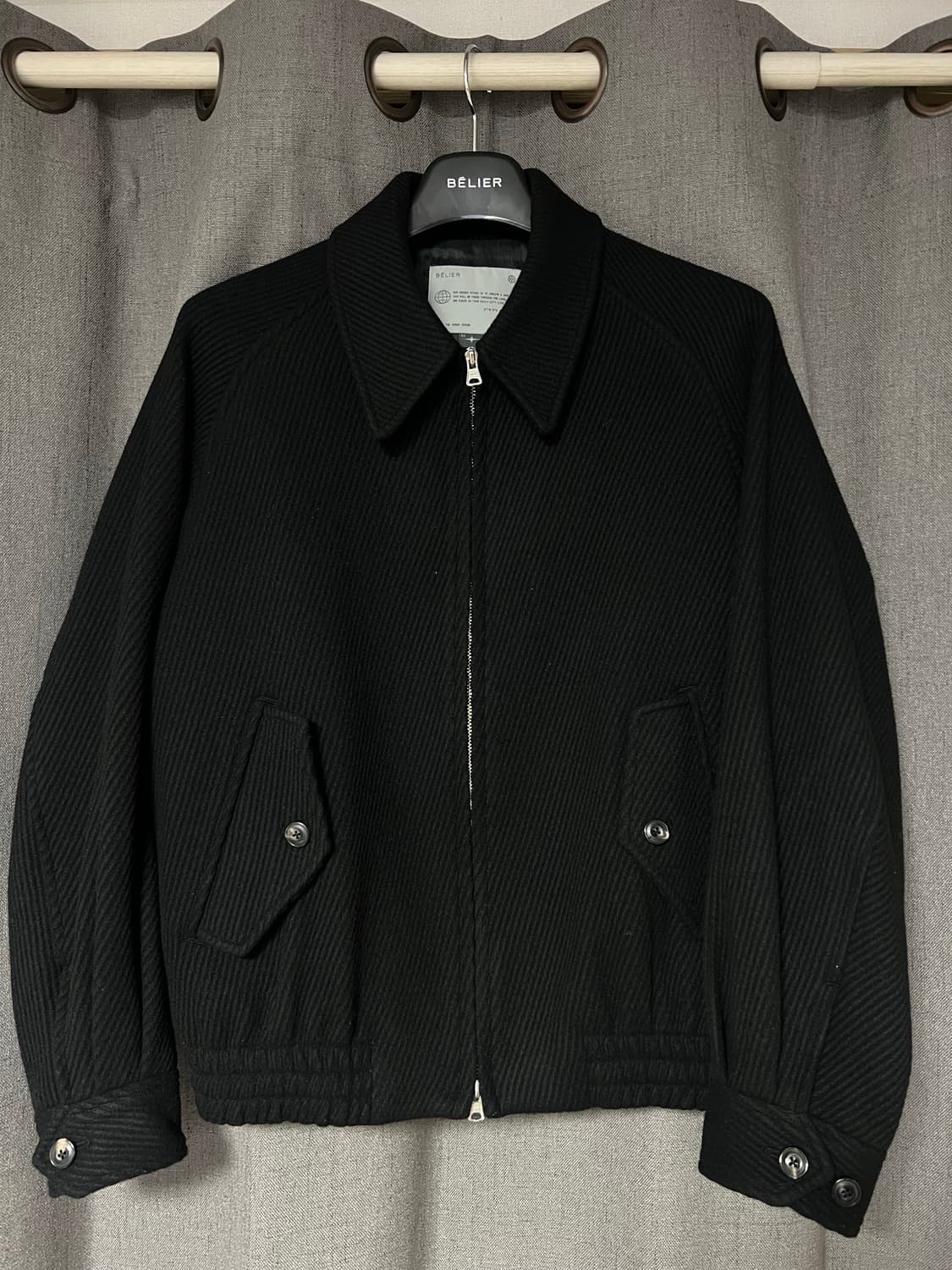 [95] 벨리에 다이에그널 헤비 울 자켓 - 매트 블랙 상품이미지2