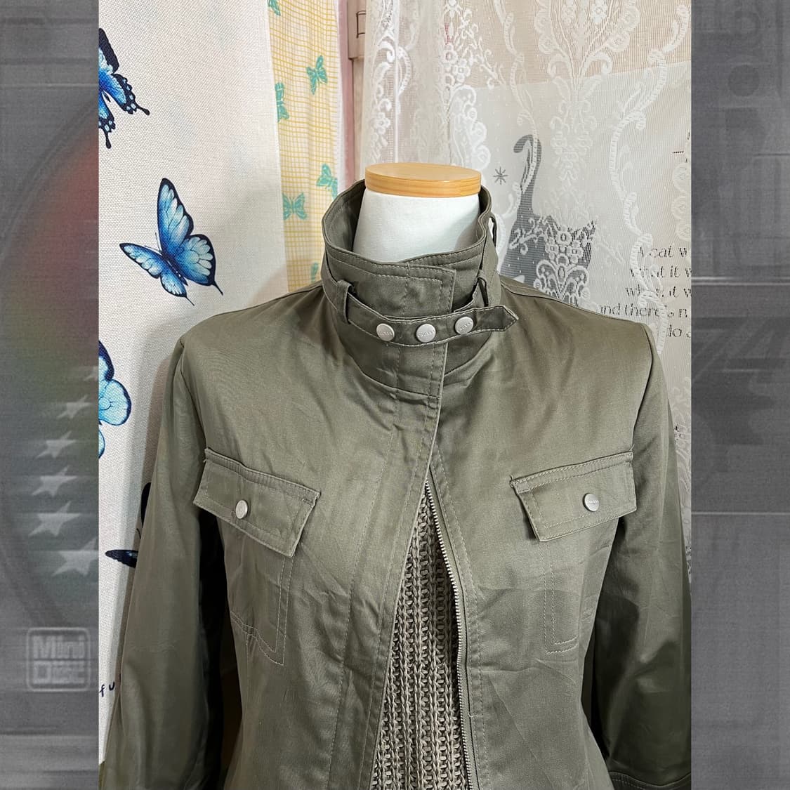 카키 Y2K 넥버클 자켓 상품이미지1