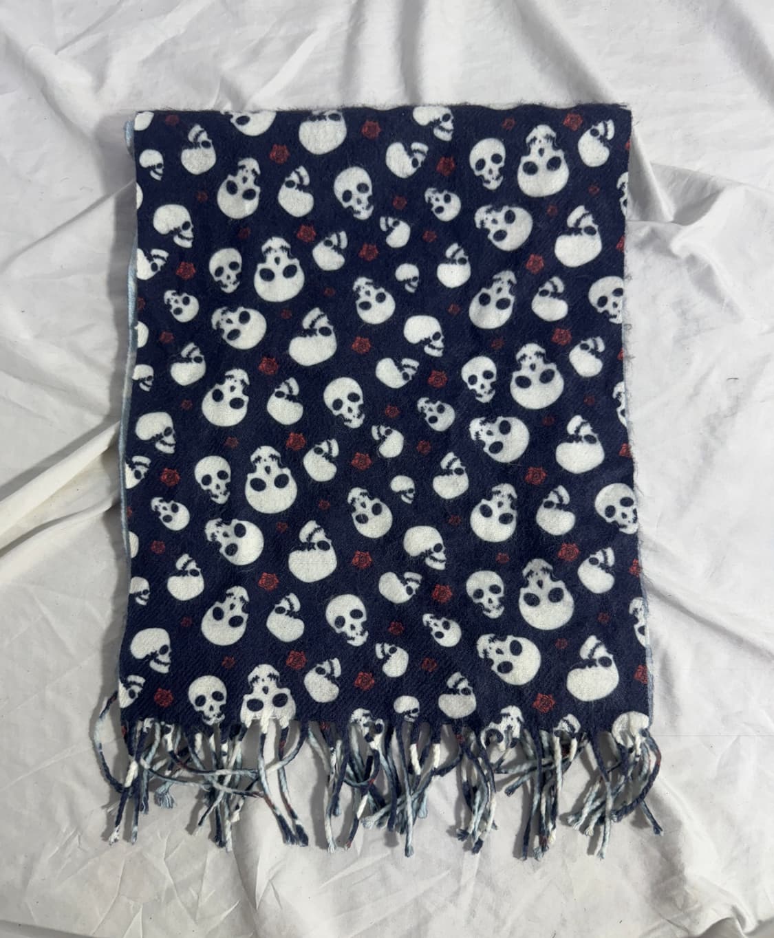 빈티지 스컬 로즈 머플러 상품이미지1