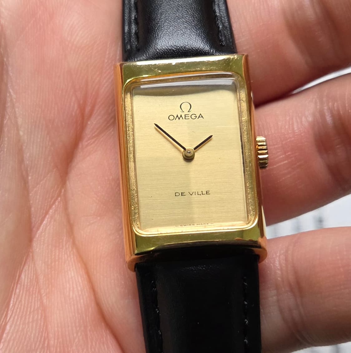 레어] 빈티지 오메가 드빌 사각탱크 4분할 다이얼 금장 수동 메커니컬 상품이미지7