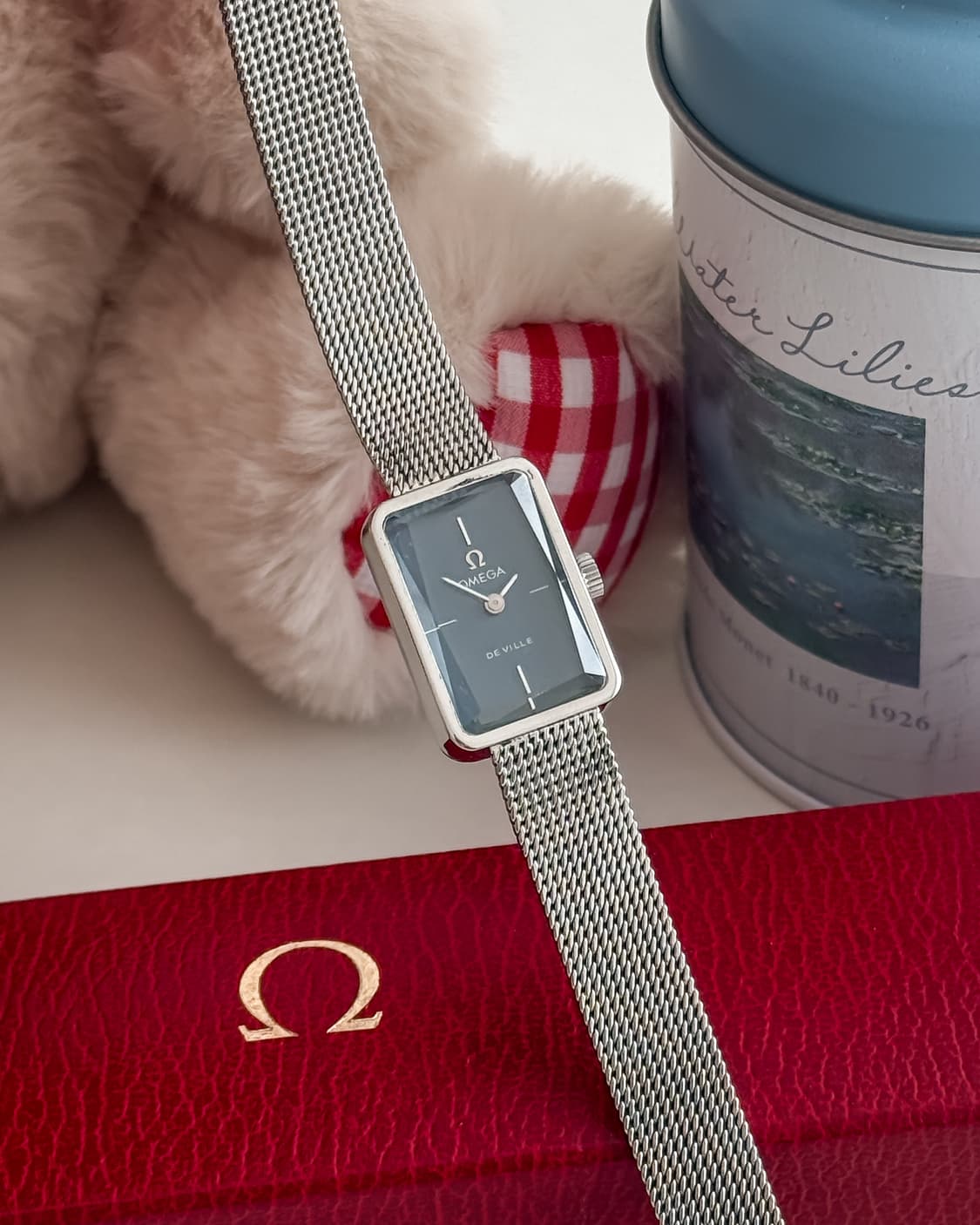 오메가 드빌 블루 다이얼 메쉬 브레이슬릿 시계 상품이미지1