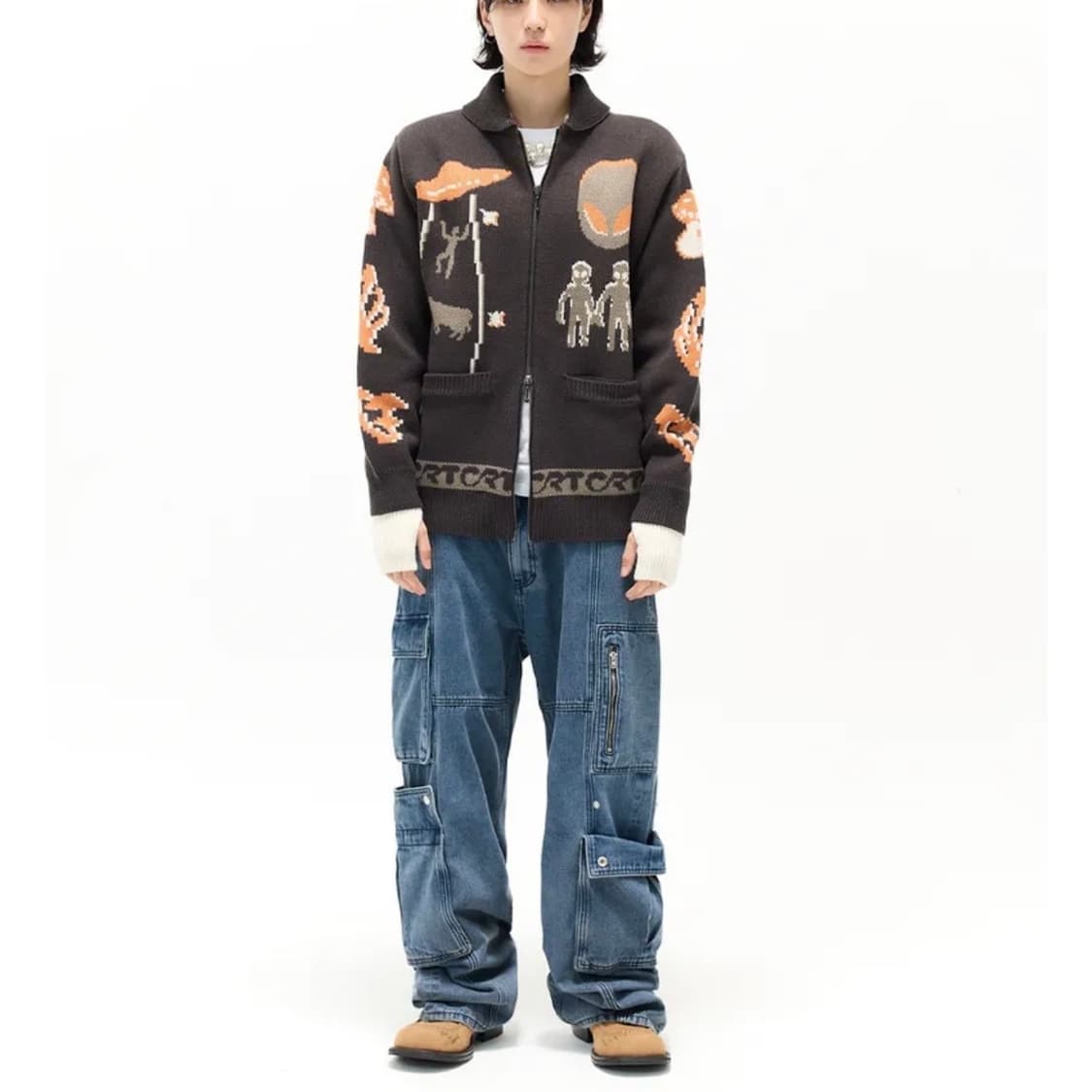 크리틱 ALEIN SHAWL 칼라 가디건 차콜(미사용품) 상품이미지3