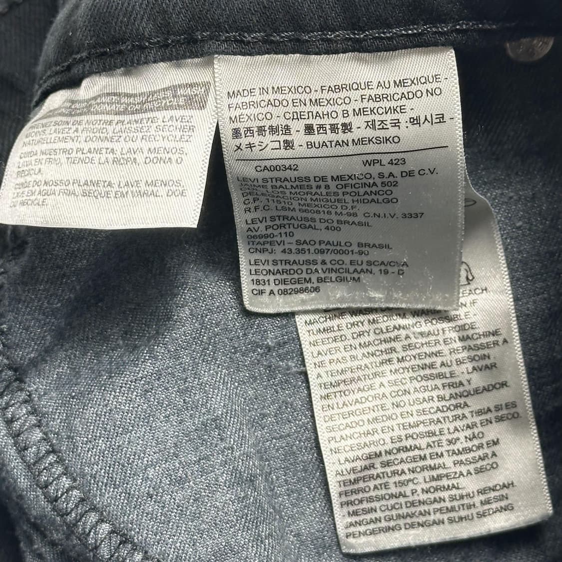 리바이스 511 오리지널 흑청 블랙진 데님 팬츠 (28인치) 상품이미지6